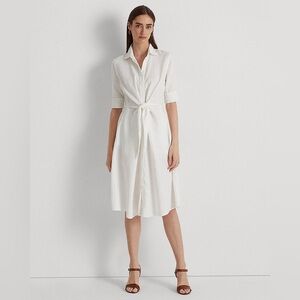 Lauren Ralph Lauren Tie-Front Linen Shirtdress